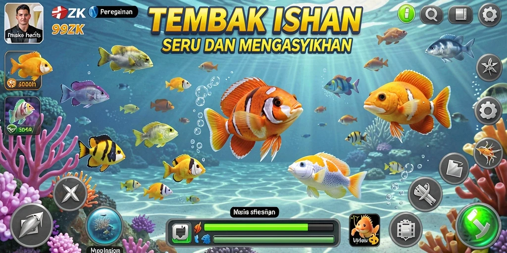 Tangkapan layar gameplay Tembak Ikan 99ZK yang mengasyikkan.