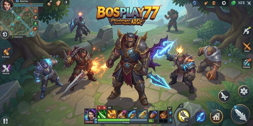 Screenshot bermain BOSPLAY77 dengan aksi pertempuran yang mendebarkan.