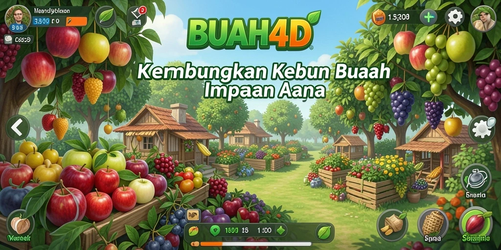 Gameplay menarik BUAH4D saat mengelola kebun buah.