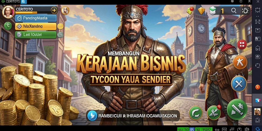 Gameplay CERITOTO yang seru dan mendebarkan dalam membangun bisnis Tycoon.