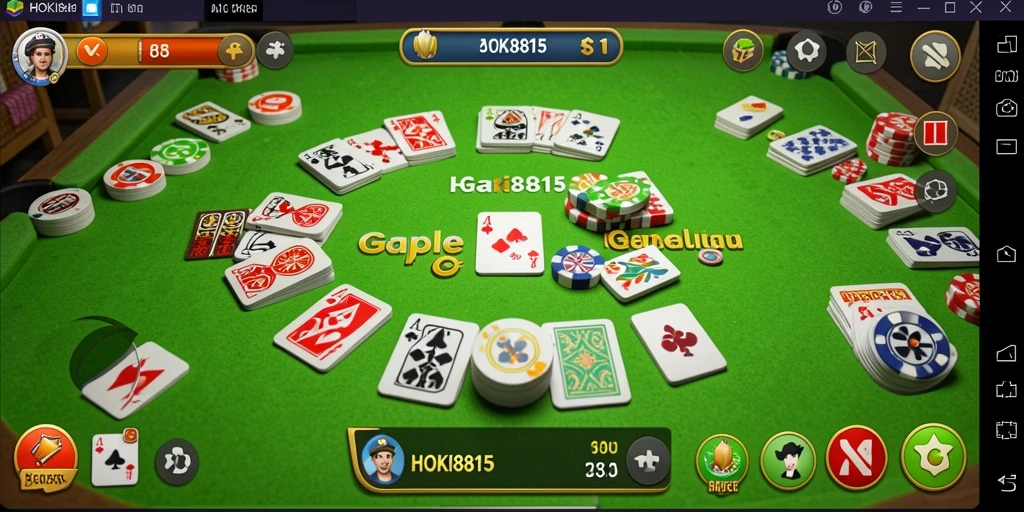 Tampilan gameplay Gaple yang seru dan interaktif di HOKI8815.