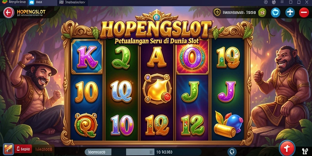 Tampilan gameplay HOPENGSLOT yang berwarna dan penuh aksi petualangan.