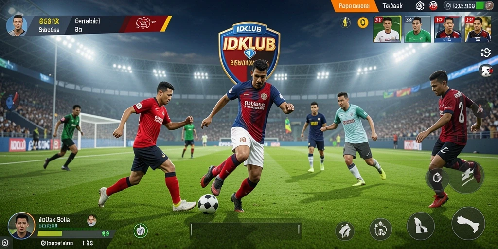 Tampilan gameplay menarik dari IDKLUB yang menawarkan pengalaman sepak bola nyata.