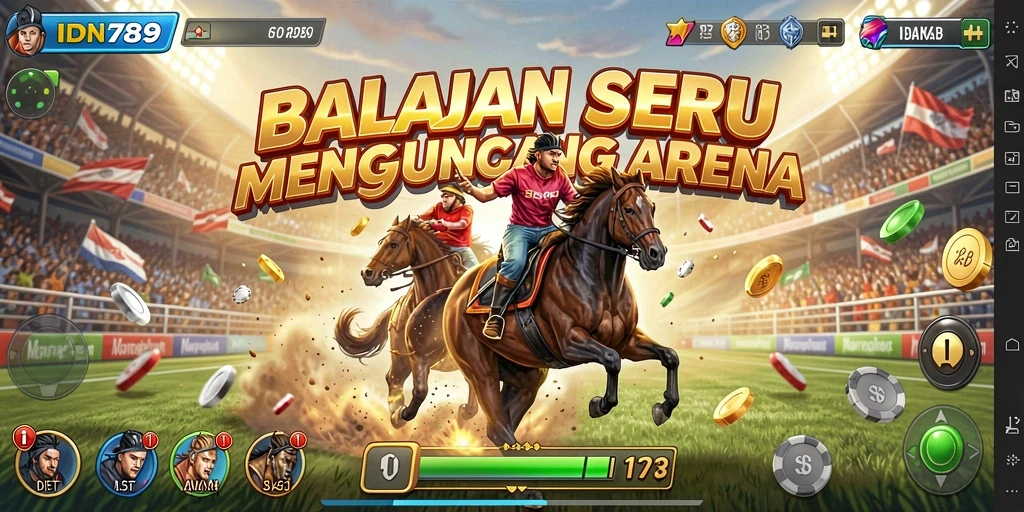 Tampilan gameplay IDN789 yang menegangkan di trek balapan.