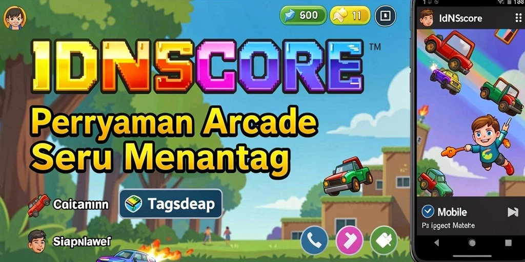 Tampilan gameplay utama IDNSCORE yang menyalurkan keseruan Arcade.