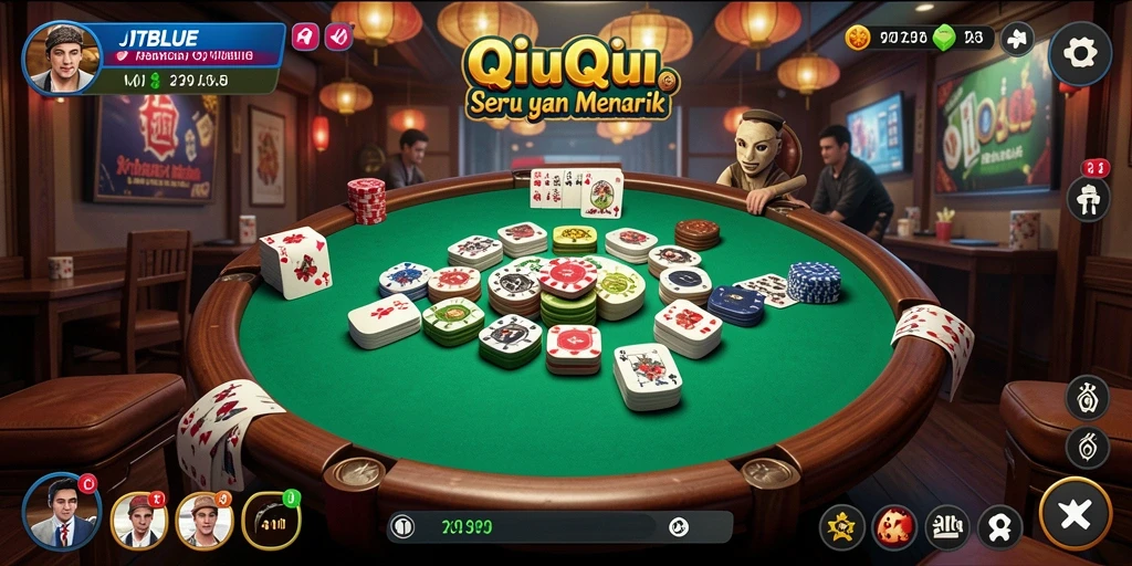 Screenshot menunjukkan gameplay QiuQiu yang seru di JTBLUE.