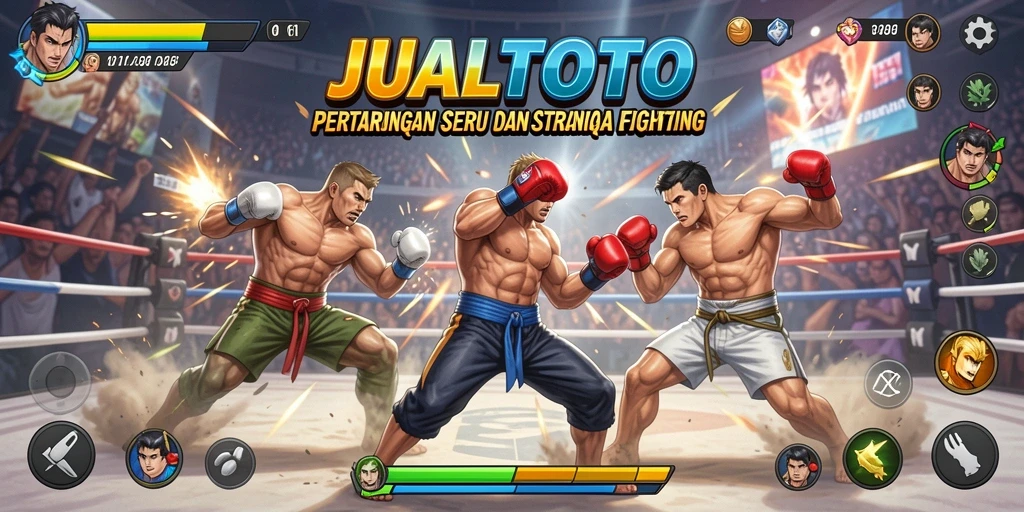 Gameplay JUALTOTO menampilkan aksi pertarungan yang mendebarkan.