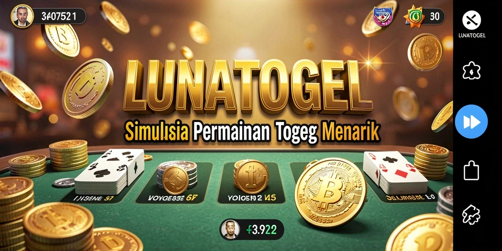 Screenshot gameplay LUNATOGEL menampilkan fitur analisis angka dan antarmuka yang menarik.