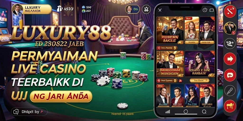 Tangkapan layar utama LUXURY88 menampilkan dealer langsung dalam permainan yang mengasyikkan.