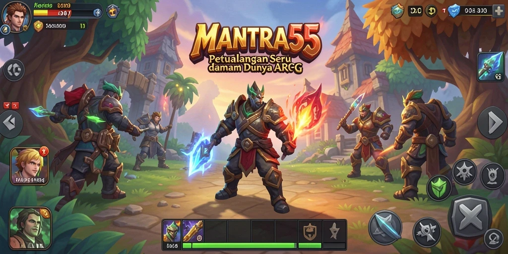 Gambaran aksi seru dalam gameplay ARPG MANTRA55.