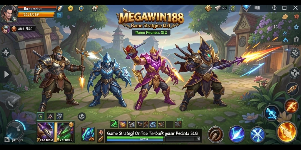 Tampilan gameplay <strong>MEGAWIN188</strong> saat pemain merencanakan strategi pertempuran.