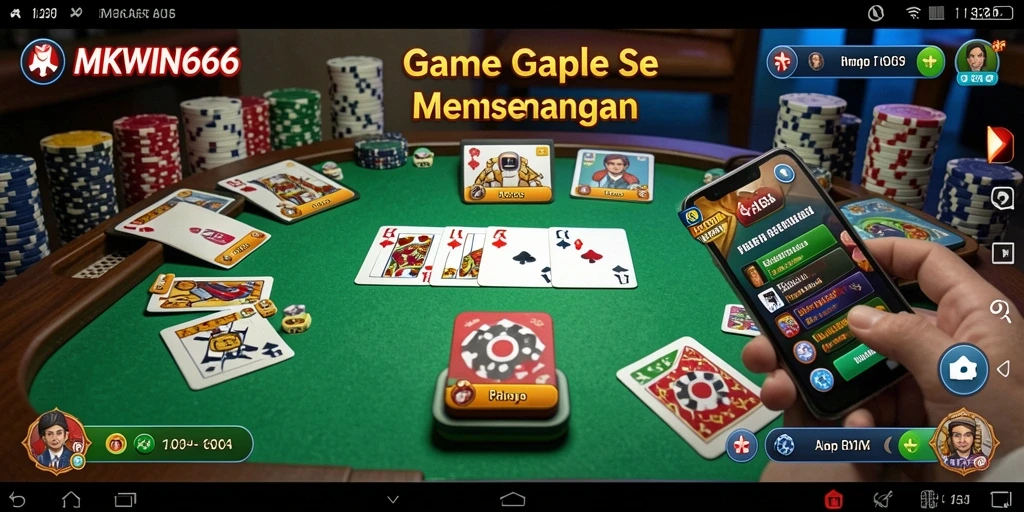 Tampilan gameplay Gaple yang seru dan menarik di MKWIN666.