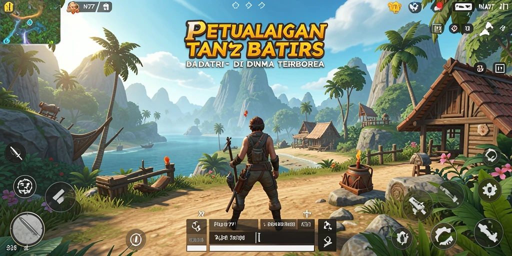 Screenshot gameplay NA777 menunjukkan petualangan mendalam di dunia terbuka.