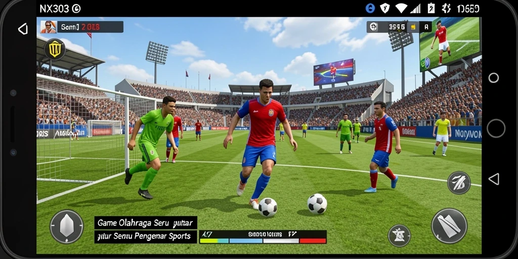 Tampilan gameplay seru dalam NX303 menunjukkan aksi olahraga yang mendebarkan.