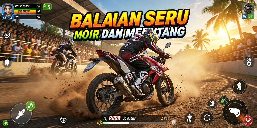 Gameplay seru dan menegangkan di balapan motor RI889.