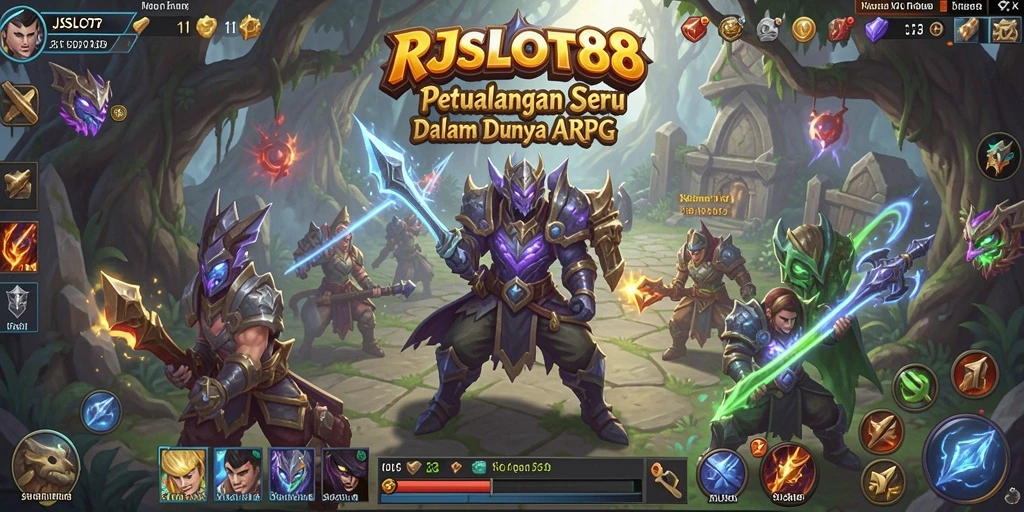 Screen gameplay RJSLOT88 yang penuh warna dan aksi seru.