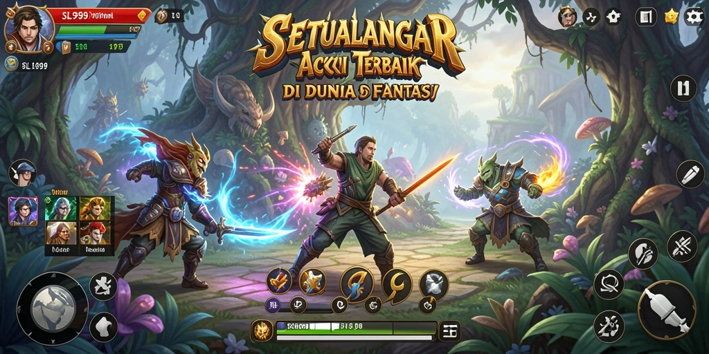 Tampilan aksi seru dalam SL999 yang menampilkan pertarungan dan eksplorasi.