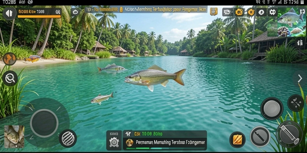 Screenshot gameplay TO288 menunjukkan pengalaman memancing yang mengasyikkan.