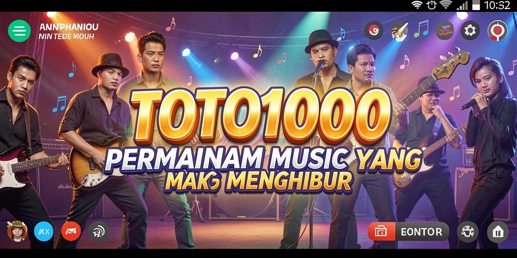 Tampilan menarik dari gameplay TOTO1000 yang penuh musik.