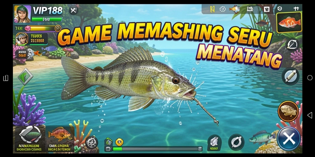 Screenshot gameplay VIP188 menampilkan aksi seru memancing ikan.