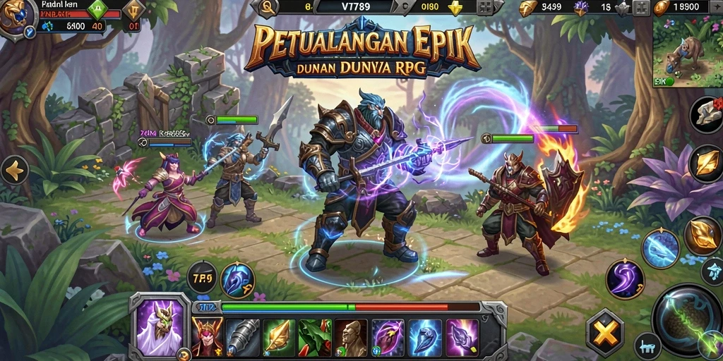 Tampilan gameplay VT789 yang menegangkan dan menarik di dunia RPG.